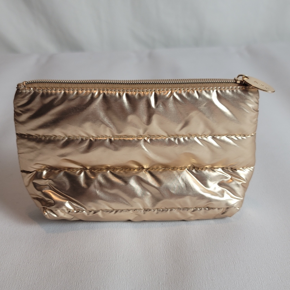 Ulta Beauty Gold Puffer Make Up Cosmetic Bag